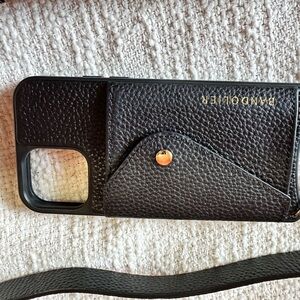 Bandolier Black Leather Phone Case